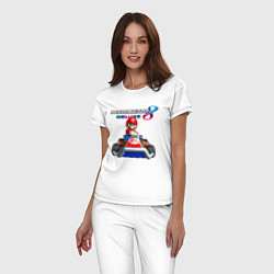 Пижама хлопковая женская Марио крутой гонщик, цвет: белый — фото 2