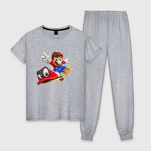Женская пижама Марио бросает бейсболку / Меланж – фото 1