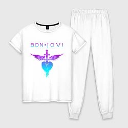 Женская пижама BON JOVI NEON LOGO HEART