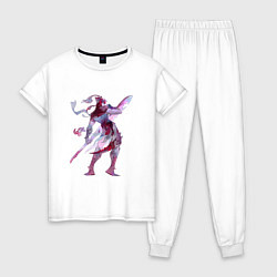 Пижама хлопковая женская Крепкий воин, цвет: белый