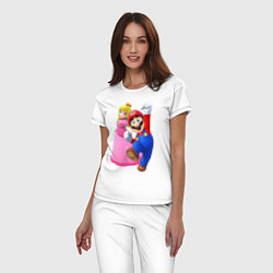 Пижама хлопковая женская Mario Princess, цвет: белый — фото 2