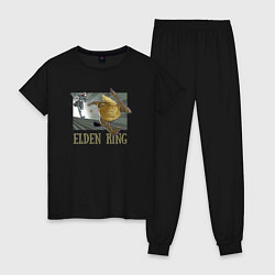 Пижама хлопковая женская Elden Ring Pot Горшок, цвет: черный