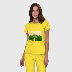 Пижама хлопковая женская Mario Coins, цвет: желтый — фото 2