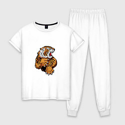 Пижама хлопковая женская Boom Tiger, цвет: белый
