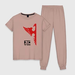 Пижама хлопковая женская 30 Seconds to Mars красный орел, цвет: пыльно-розовый