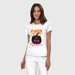 Пижама хлопковая женская Pumpkin Game, цвет: белый — фото 2