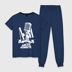 Пижама хлопковая женская Arctic Monkeys, рок, цвет: тёмно-синий