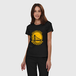 Пижама хлопковая женская Golden state Warriors NBA, цвет: черный — фото 2