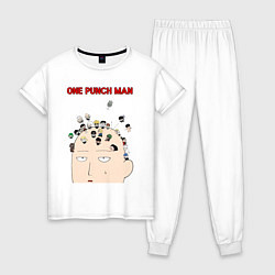Женская пижама Все персонажи One Punch-Man на голове Сайтамы