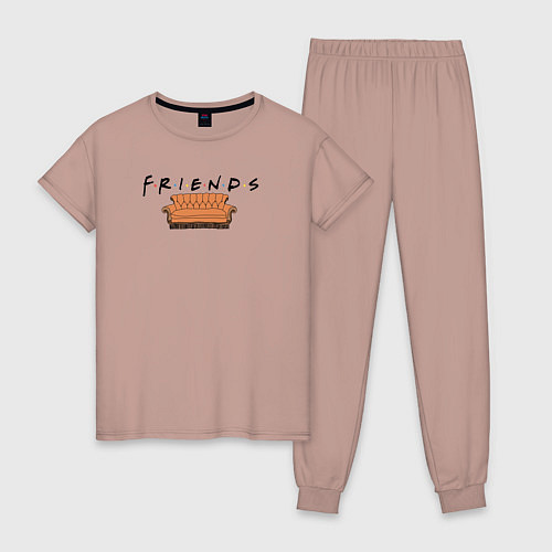 Женская пижама Friends на диване / Пыльно-розовый – фото 1