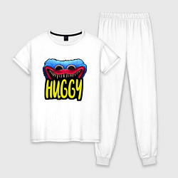 Пижама хлопковая женская Poppy Playtime: Huggy, цвет: белый