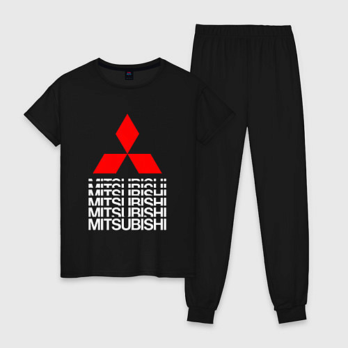 Женская пижама MITSUBISHI МИЦУБИСИ МИТСУБИСИ МИЦУБИШИ LOGO STYLE / Черный – фото 1