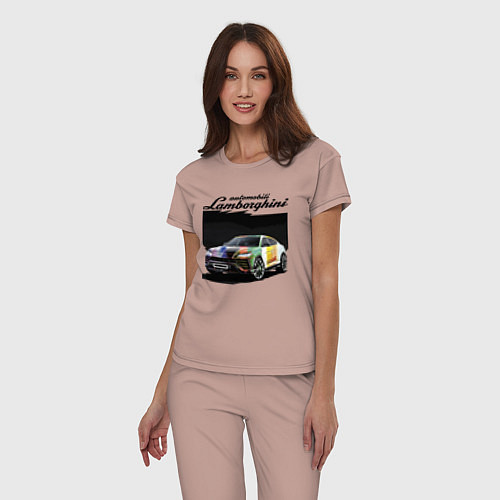 Женская пижама Lamborghini Urus - это очень круто! / Пыльно-розовый – фото 3