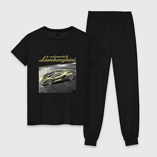 Женская пижама Lamborghini Motorsport sketch / Черный – фото 1