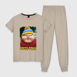 Пижама хлопковая женская Eric Cartman 3D South Park, цвет: миндальный