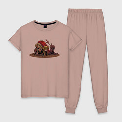 Пижама хлопковая женская Трио Elden Ring, цвет: пыльно-розовый
