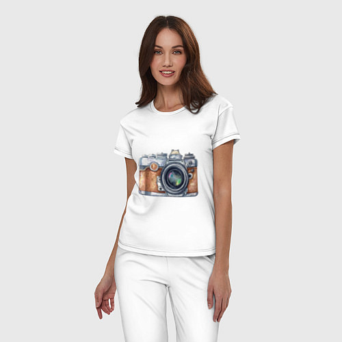 Женская пижама Ретро фотокамера / Белый – фото 3