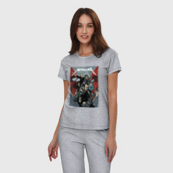 Пижама хлопковая женская Metallica - cool dudes!, цвет: меланж — фото 2