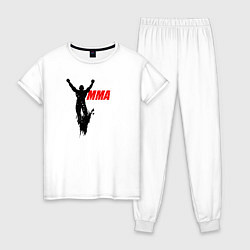 Пижама хлопковая женская Фигура UFC, цвет: белый