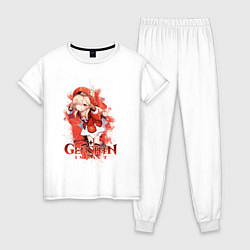 Пижама хлопковая женская Кли Klee Genshin Impact, цвет: белый