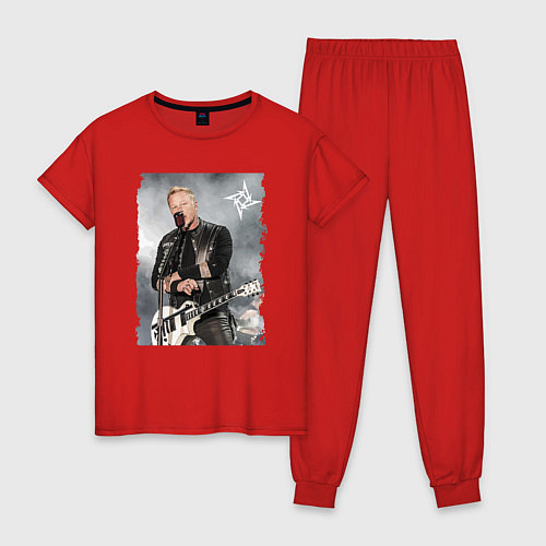 Женская пижама James Alan Hetfield - Metallica vocalist / Красный – фото 1