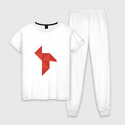 Пижама хлопковая женская Оригами Бумажный дом, цвет: белый