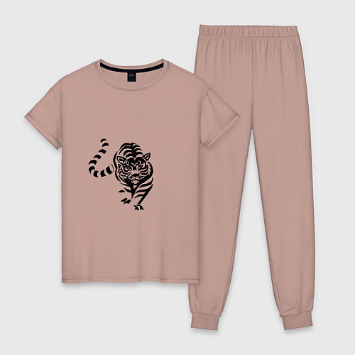 Женская пижама Тигр 2022 / Пыльно-розовый – фото 1