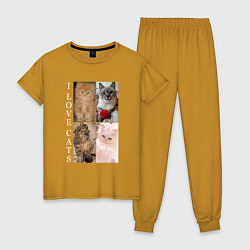 Женская пижама I LOVE CATS Я ЛЮБЛЮ КОШЕК