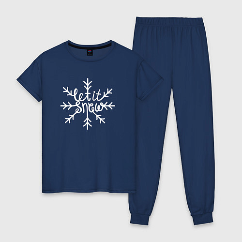 Женская пижама Snowflake Let it snow / Тёмно-синий – фото 1