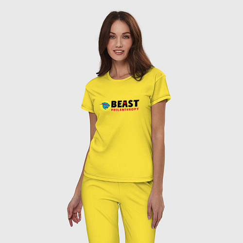 Женская пижама Mr Beast Philanthropy / Желтый – фото 3