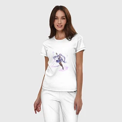 Пижама хлопковая женская Кэ Цин в бою, цвет: белый — фото 2