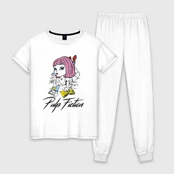 Пижама хлопковая женская Pulp Fiction 2022, цвет: белый