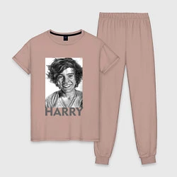 Пижама хлопковая женская Harry Styles, цвет: пыльно-розовый
