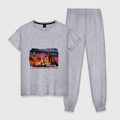 Женская пижама Москва лучший туристический город Европы / Меланж – фото 1