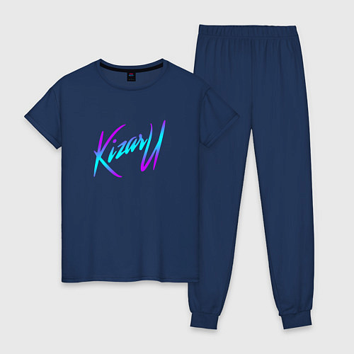 Женская пижама КИЗАРУ НЕОН ЛОГО KIZARU NEON LOGO / Тёмно-синий – фото 1