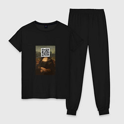 Пижама хлопковая женская QR Mona Lisa, цвет: черный