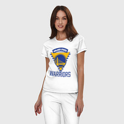 Пижама хлопковая женская Golden State Warriors Голден Стейт НБА, цвет: белый — фото 2