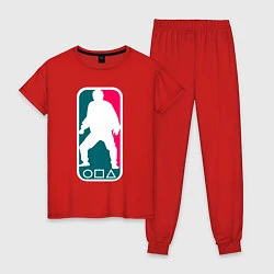 Пижама хлопковая женская Игра в Кальмара Лого, цвет: красный