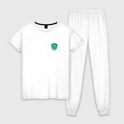 Пижама хлопковая женская Футбольный клуб АХМАТ, цвет: белый