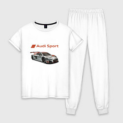 Пижама хлопковая женская Audi sport - racing team, цвет: белый