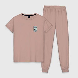 Пижама хлопковая женская Футбольный клуб УФА, цвет: пыльно-розовый