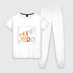 Пижама хлопковая женская Judo Warriors, цвет: белый