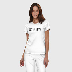 Пижама хлопковая женская 30 Seconds to Mars - Логотип, цвет: белый — фото 2