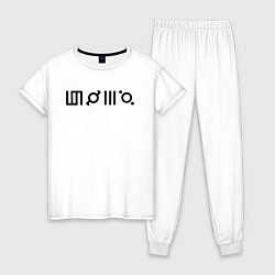 Пижама хлопковая женская 30 Seconds to Mars - Логотип, цвет: белый