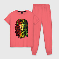 Пижама хлопковая женская Jam lioN, цвет: коралловый