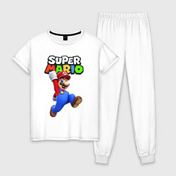 Пижама хлопковая женская Nintendo Mario, цвет: белый