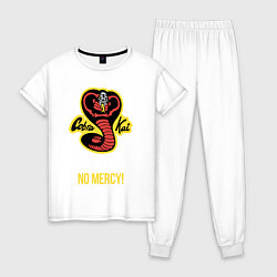 Пижама хлопковая женская Cobra Kai No mercy!, цвет: белый