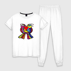 Пижама хлопковая женская Romero B Birds, цвет: белый