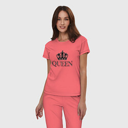 Пижама хлопковая женская QUEEN ПАРНЫЕ Королева, цвет: коралловый — фото 2