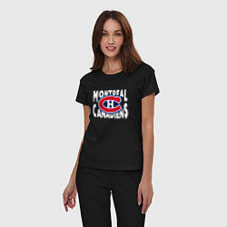Пижама хлопковая женская Монреаль Канадиенс, Montreal Canadiens, цвет: черный — фото 2